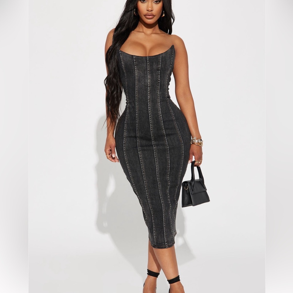 Black Denim Bodycon Dress